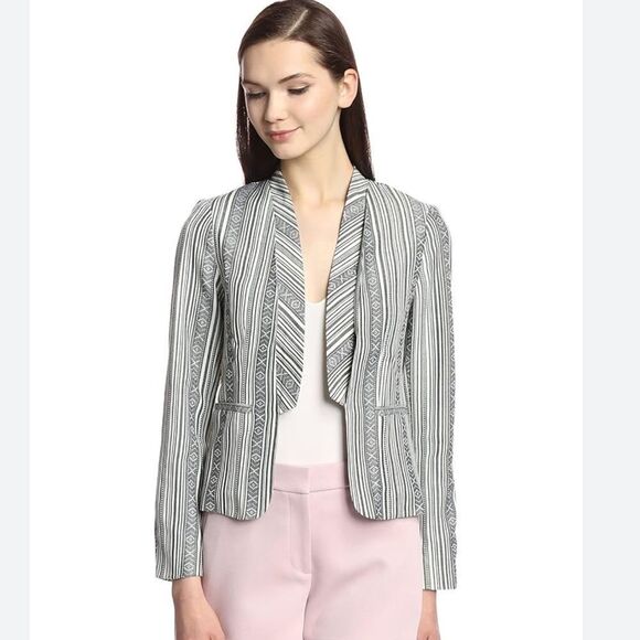Line & Dot NWT Striped Gray Women's Blazer - Picture 1 of 7
